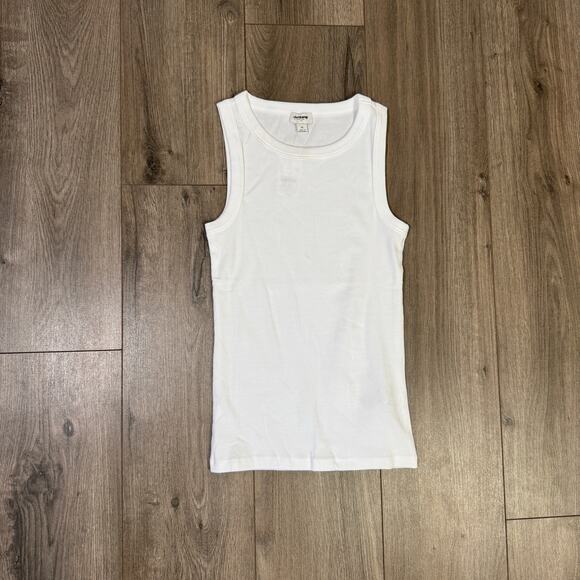 J.Crew Ribbed High-Neck Tank Top Sz S White Slim Fit Stretch Pullover Sleeveless - Picture 4 of 8